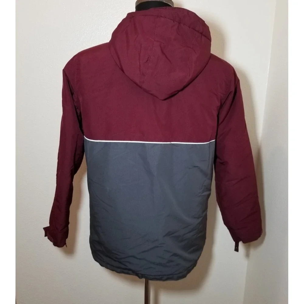 The Children's Place Boys Burgundy Gray Jacket XXL Warm Double Zipper Winter